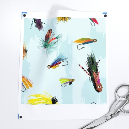 fabric with fishing lures Cotton Print - 60 Fishing